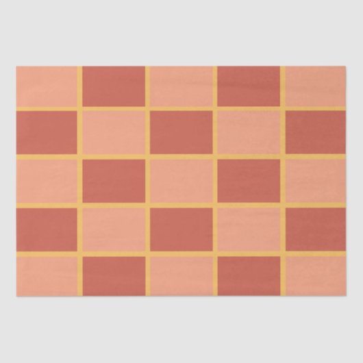 Geruit roze rood geruit vierkant patroon tissuepapier (Voorkant)