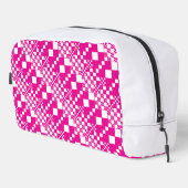 Geruit, Ruiten in Magenta en Wit Toilettasje (Rechterhoek)