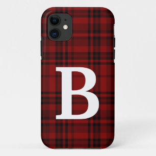 GERUIT RUITENPATROON ZWART ROOD AANPASSEN TYPOGRAF Case-Mate iPhone CASE