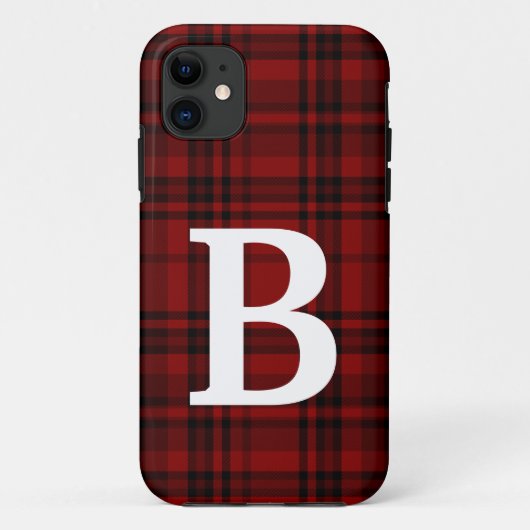 GERUIT RUITENPATROON ZWART ROOD AANPASSEN TYPOGRAF Case-Mate iPhone CASE (Achterkant)