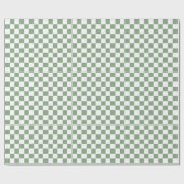 Geruit salie groen en wit cadeaupapier (Vlak)