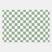 Geruit salie groen en wit inpakpapier vel (Voorkant 3)