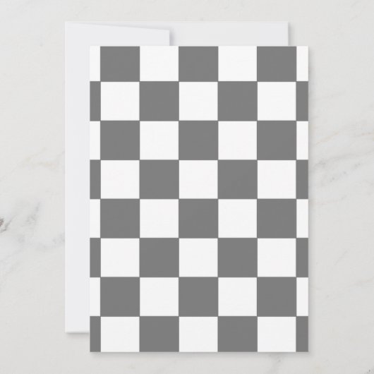 Geruit Schaats verjaardagsfeestje uitnodiging (Achterkant)