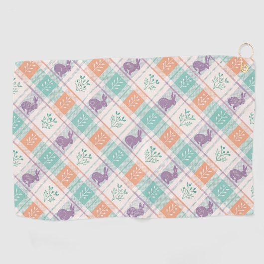 Geruit Schots Pasen Golfhanddoek (Horizontaal)