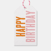 Geruit Sinaasappel Roze Cadeaulabel (Voorkant)