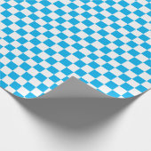 Geruit Sky Blue en White Wrapping Paper Cadeaupapier (Hoek)