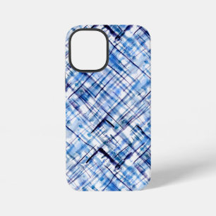 geruit, tartan, plaid, klassiek, blauw, wit iPhone 12 mini hoesje