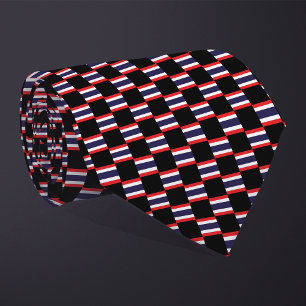 Geruit Thaise vlag patroon Stropdas