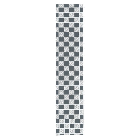 Geruit trendy geruit patroon korte tafelloper (Voorkant)