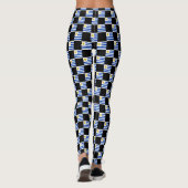 Geruit Uruguay-vlagpatroon Leggings (Achterkant)