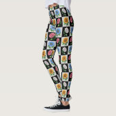 Geruit veelkleurig Zonnebloem Bloemontwerp Leggings (Links)