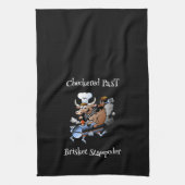 Geruit verleden Koe Mascotte Griller Blk Custom Theedoek (Verticaal)