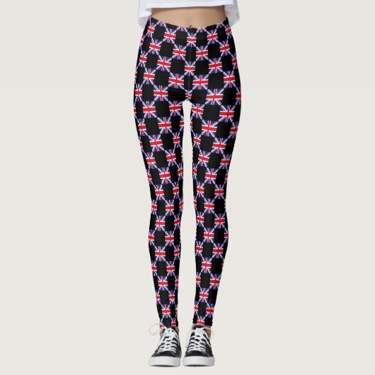 Geruit vlagpatroon Verenigd Koninkrijk Leggings (Voorkant)