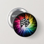 geruit vlagspectrum ronde button 5,7 cm (Voorkant /achterkant)