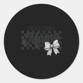 Geruit volleybal Mama Coquette Bow Volleybal Ronde Sticker (Voorkant)