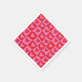 Geruit Warped Pink and Red Hearts Patroon Servet (Hoek)