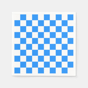 Geruit - Wit en Blauw Servet