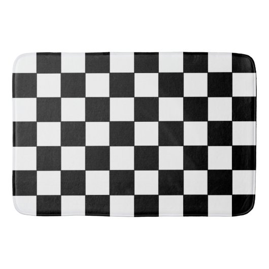 Geruit wit en zwart badmat (Voorkant)