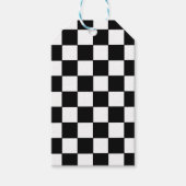 Geruit wit en zwart cadeaulabel (Voorkant)