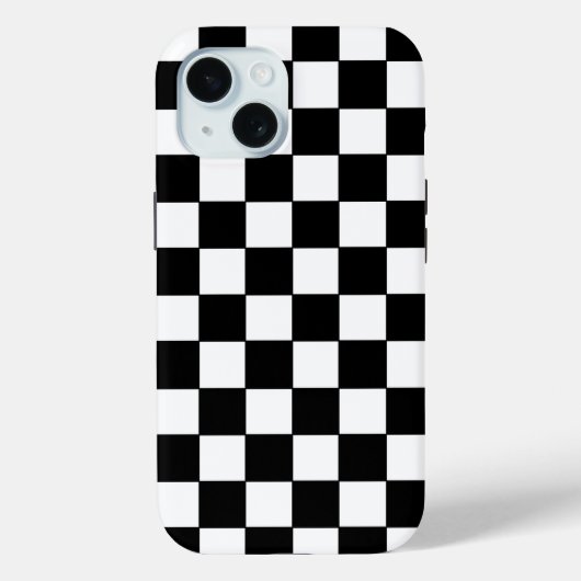 Geruit wit en zwart Case-Mate iPhone case (Achterkant)
