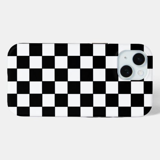 Geruit wit en zwart Case-Mate iPhone case (Achterkant (horizontaal))