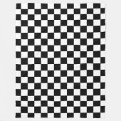 Geruit wit en zwart fleece deken (Voorkant)