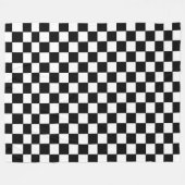 Geruit wit en zwart fleece deken (Voorkant (Horizontaal))