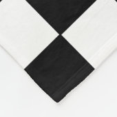 Geruit wit en zwart fleece deken (Hoek)