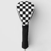Geruit wit en zwart golfheadcover (Voorkant)