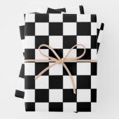 Geruit wit en zwart inpakpapier vel (In situ)