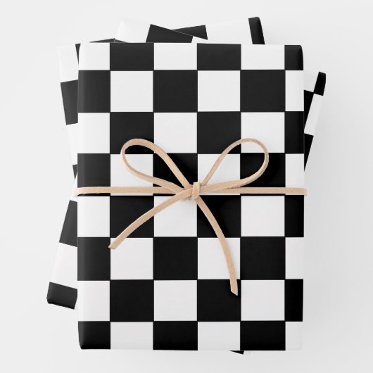 Geruit wit en zwart inpakpapier vel (In situ)