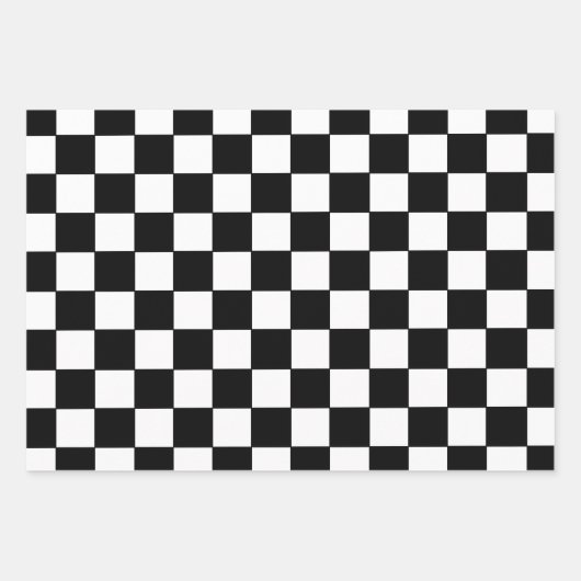 Geruit wit en zwart inpakpapier vel (Voorkant)