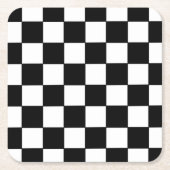 Geruit wit en zwart kartonnen onderzetters (Voorkant)
