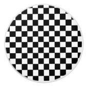 Geruit wit en zwart keramische knop (Voorkant)