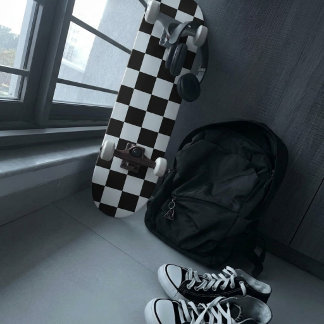 Geruit Wit en Zwart Persoonlijk Skateboard