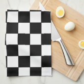 Geruit wit en zwart theedoek (Quarter Fold)