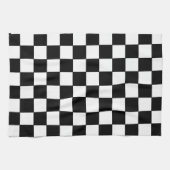 Geruit wit en zwart theedoek (Horizontaal)