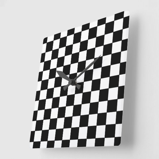 Geruit wit en zwart vierkante klok (Hoek)