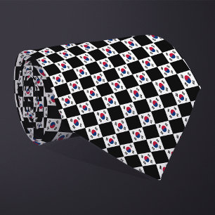Geruit Zuid-Korea vlag patroon Stropdas