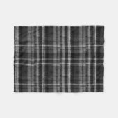 Geruit Zwart en Wit Cozy  Fleece Deken (Voorkant (Horizontaal))