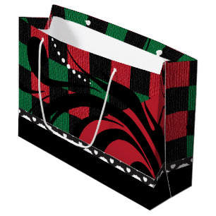Geruit Zwart, Rood en Groen Ontwerp van de Groot Cadeauzakje