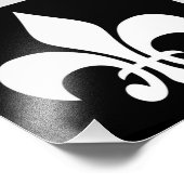 Geruit zwart wit Fleur-de-Lis patroon Foto Afdruk (Hoek)