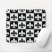 Geruit zwart wit Fleur-de-Lis patroon Muismat (Met muis)