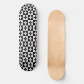 Geruit zwart wit Fleur-de-Lis patroon Persoonlijk Skateboard (Voorkant)