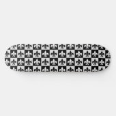 Geruit zwart wit Fleur-de-Lis patroon Persoonlijk Skateboard (Horizontaal)