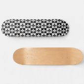 Geruit zwart wit Fleur-de-Lis patroon Persoonlijk Skateboard (Horizontaal)