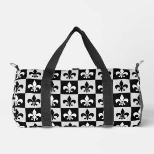 Geruit zwart wit Fleur-de-Lis patroon Plunjezak