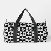 Geruit zwart wit Fleur-de-Lis patroon Plunjezak (Achterkant)