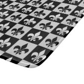 Geruit zwart wit Fleur-de-Lis patroon Snijplank (Hoek)