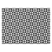 Geruit zwart wit Fleur-de-Lis patroon Tafelkleed (Voorkant (Horizontaal))